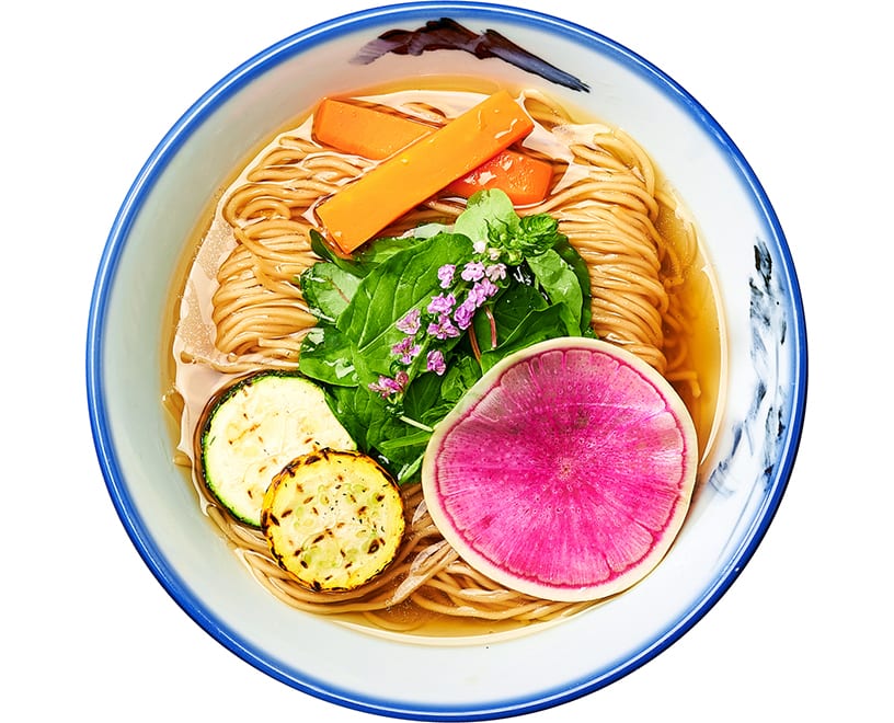 AFURI Rainbow Vegan Ramen with seasonal vegetables